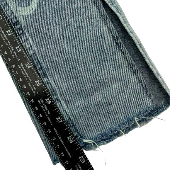 PACSUN Women's 24 Vintage Daisy Carpenter Blue Jeans Side Slit High Rise y2k 90s - Picture 11 of 11